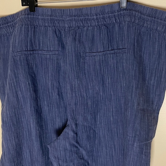 Athleta Retreat Wide Leg Linen High Rise Pants 3X Pull on Drawstring Vacation - Picture 4 of 12